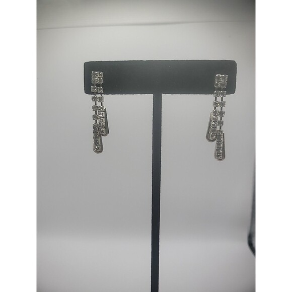 Vintage Earrings Womens Stud Pierced Drop Dangle Crystal Jewelry Costume - Picture 9 of 10